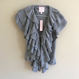 Romeo & Juliet Couture grey ruffle vest